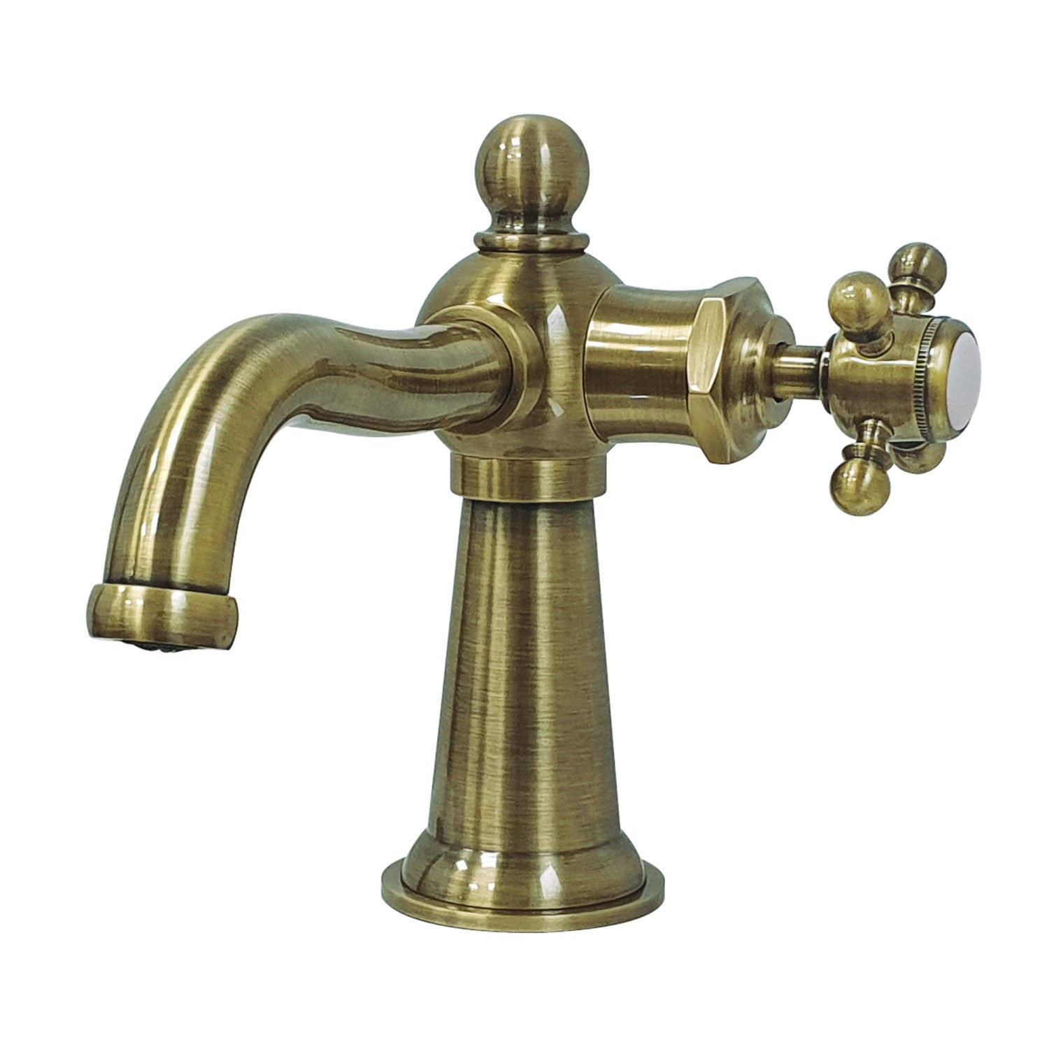 Kingston Heirloom KS154BXAB - Robinet de salle de bain à une poignée nautique 1 trou avec bonde à tirette, laiton antique