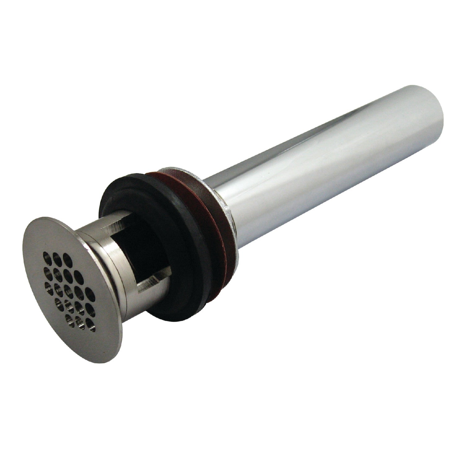 Kingston Trimscape KB5008 Brass Grid Bathroom Sink Drain with Overflow, 17 Gauge, Brushed Nickel