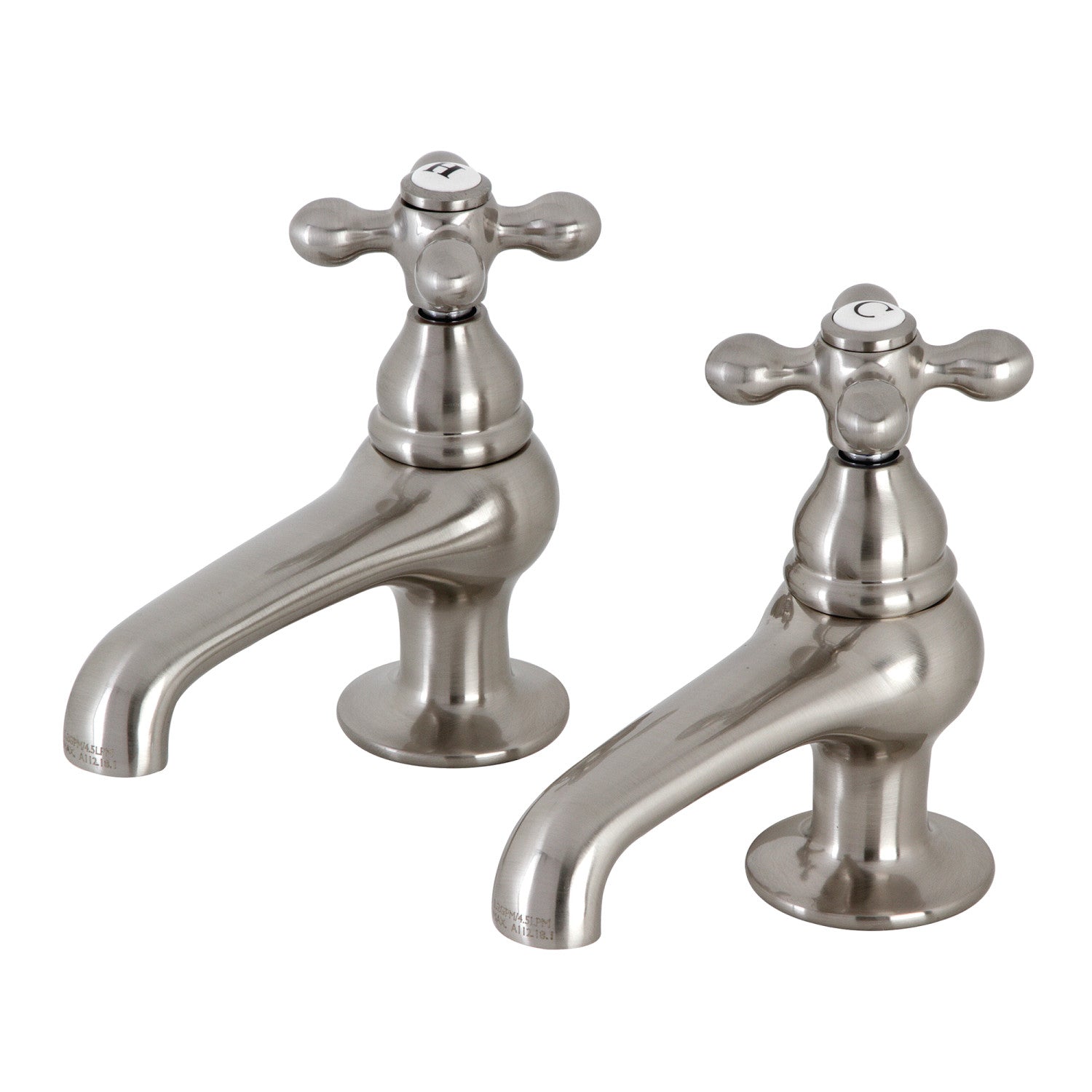 Kingston Heirloom CC7L8 - Robinet de robinet de bassin à deux poignées Vintage, nickel brossé