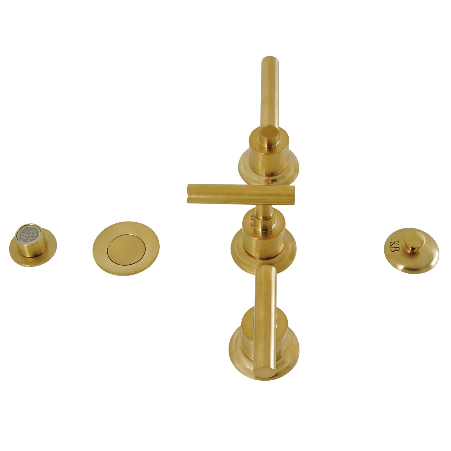 Kingston Sona KB6327CML - Robinet de bidet vertical à trois poignées avec robinet en laiton, laiton brossé
