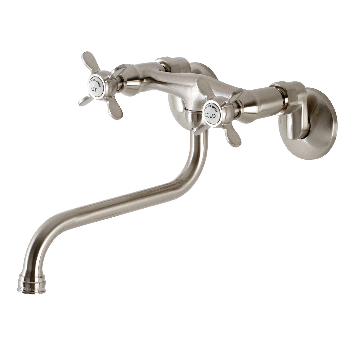 Kingston Heirloom KS115SN - Essex Double-Handle 2 trous Robinet de salle de bains mural, Nickel brossé