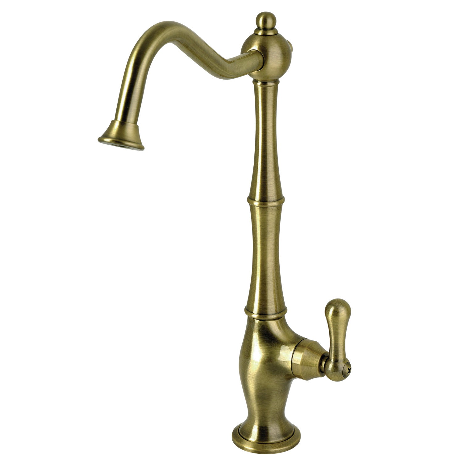 Kingston Heirloom KS1193AL - Robinet de filtration d'eau à une poignée Heritage 1 trou, laiton antique
