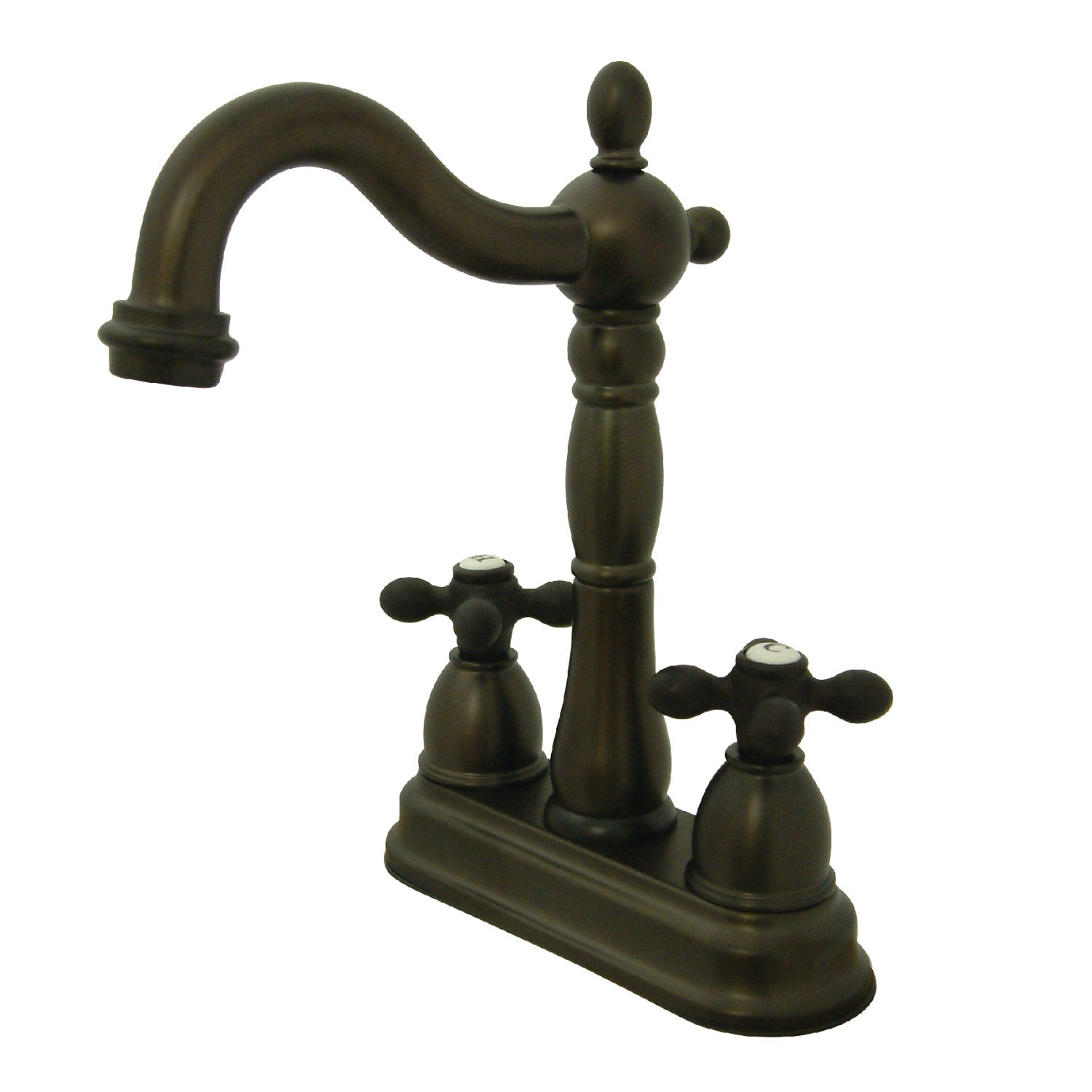 Kingston Heirloom KB1495AX - Robinet de barre de plate-forme à deux poignées Heritage 2 trous, bronze frotté à l'huile