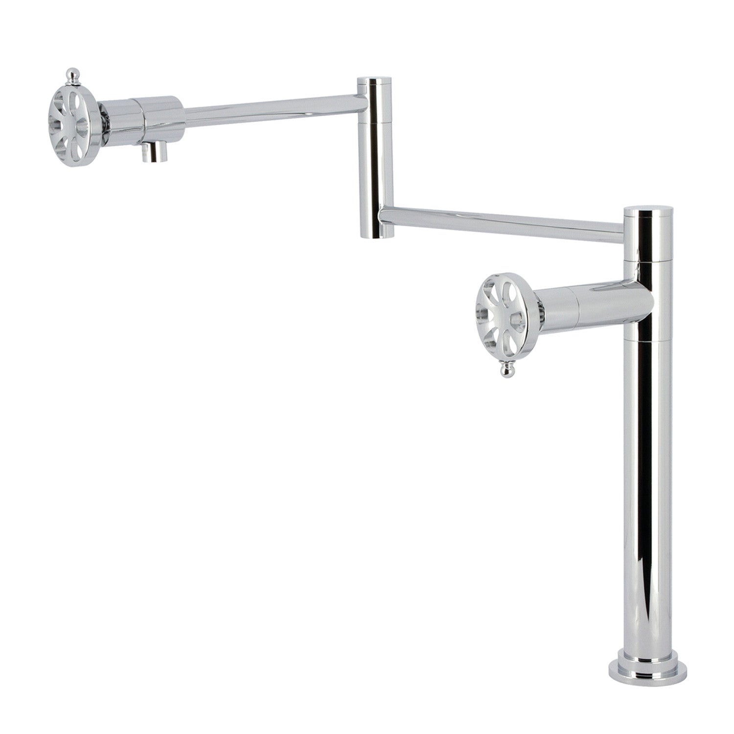 Kingston Sona KS4701RX - Belknap Robinet de remplissage pour pot de montage à deux poignées 1 trou, chrome poli