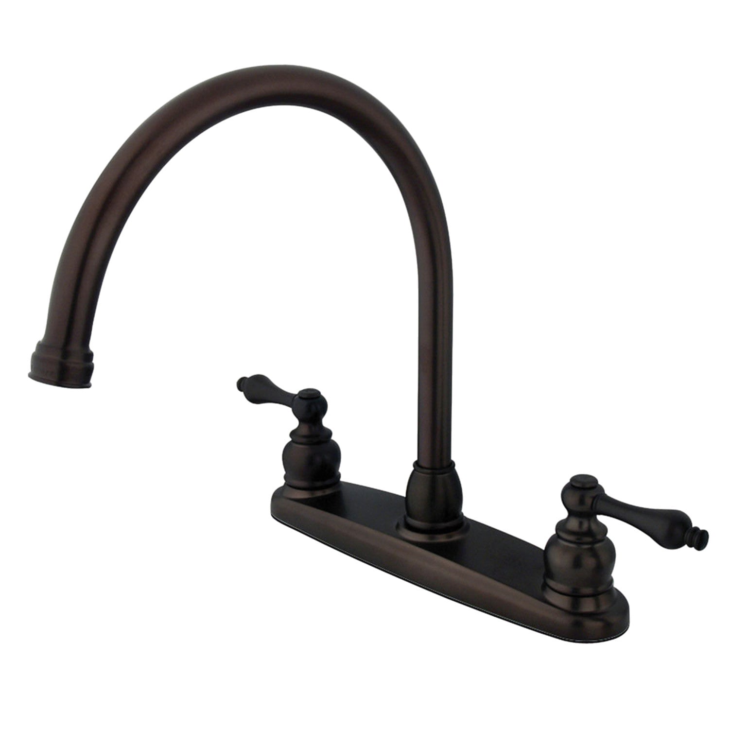 Kingston Heirloom KB725ALLS - Robinet de cuisine à deux poignées 2 trous 8" Vintage, Bronze frotté à l'huile