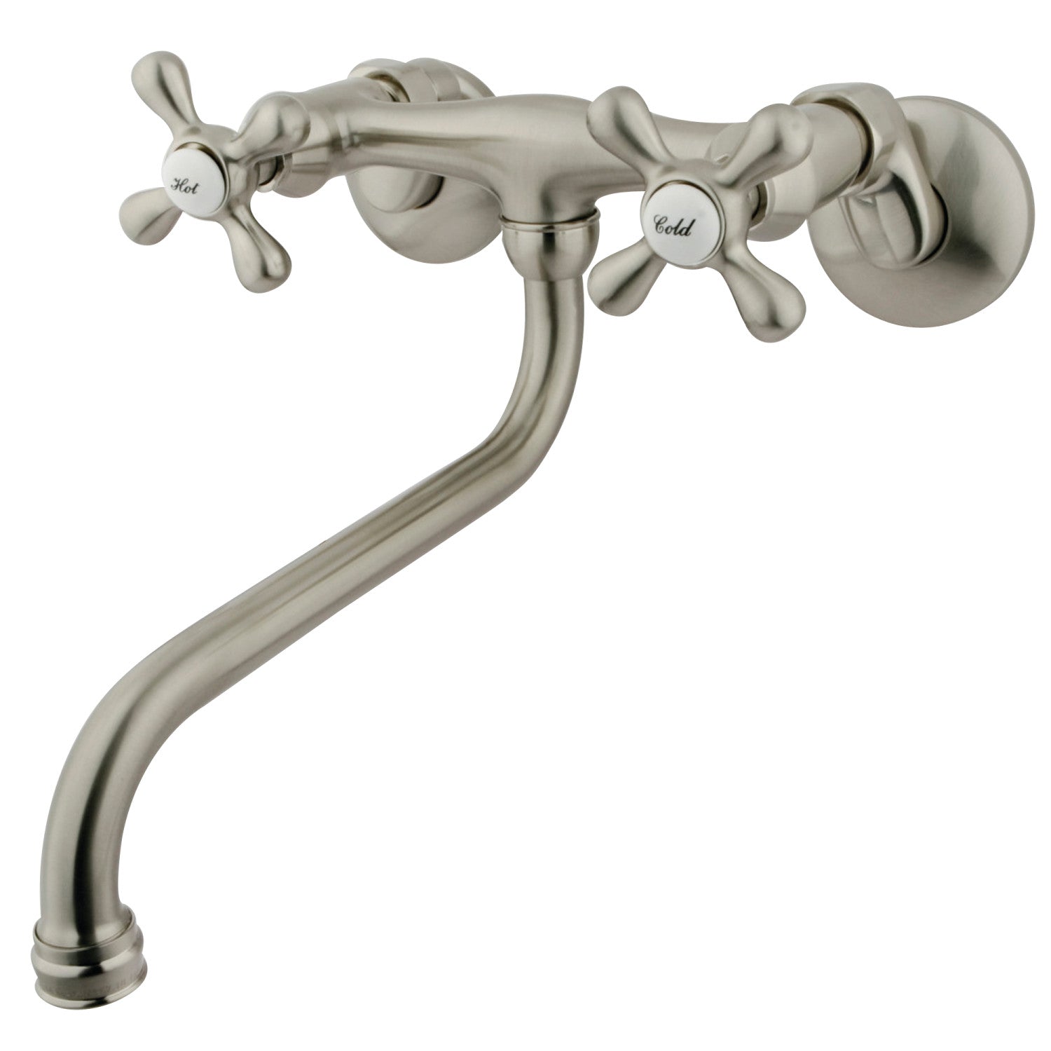 Kingston Heirloom KS215SN - Kingston Double-Handle 2 trous Robinet de salle de bains mural, Nickel brossé