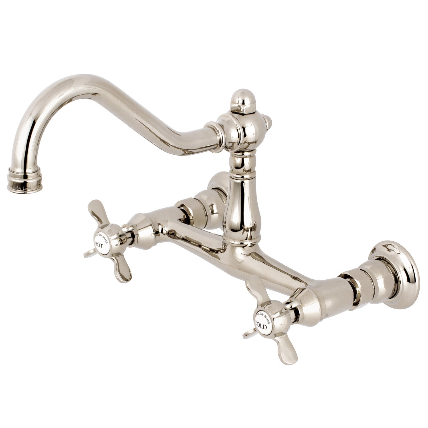 Kingston Heirloom KS3246BEX - Essex Double-Handle 2 trous Robinet de salle de bains mural, nickel poli