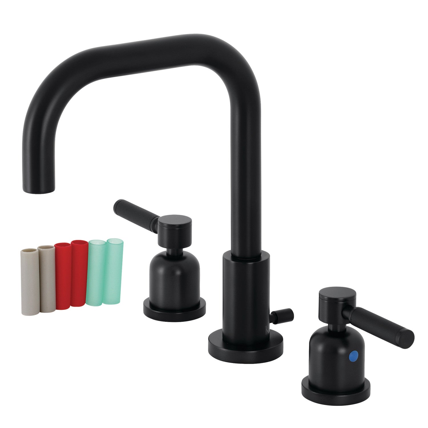 Kingston Sona FSC8930DKL - Robinet de salle de bain Kaiser avec à tirette en laiton, noir mat