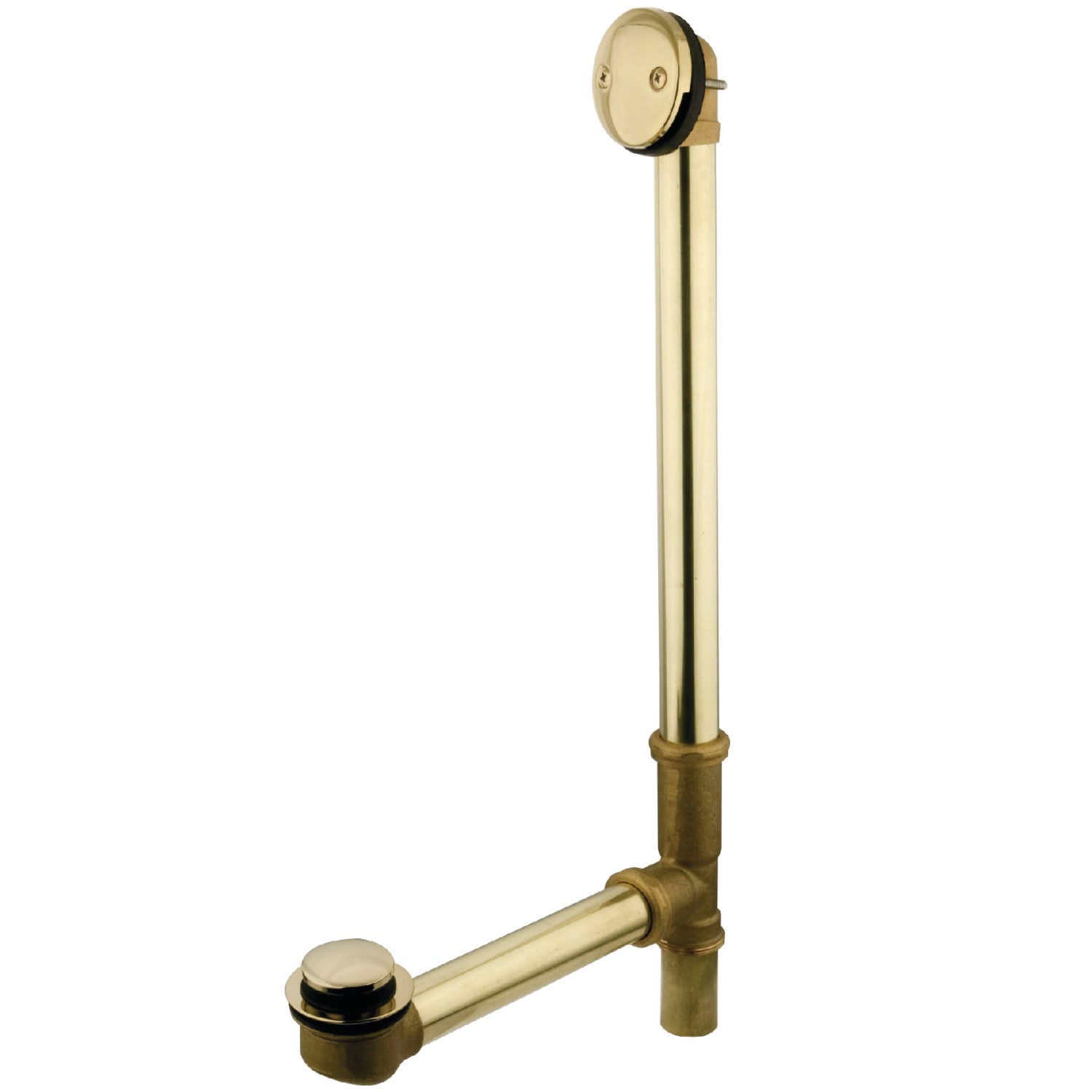 Kingston Tulare DTT2182 - Made To Match 23-Inch Brass Toe Touch Tub Waste and Overflow, Polished Brass
