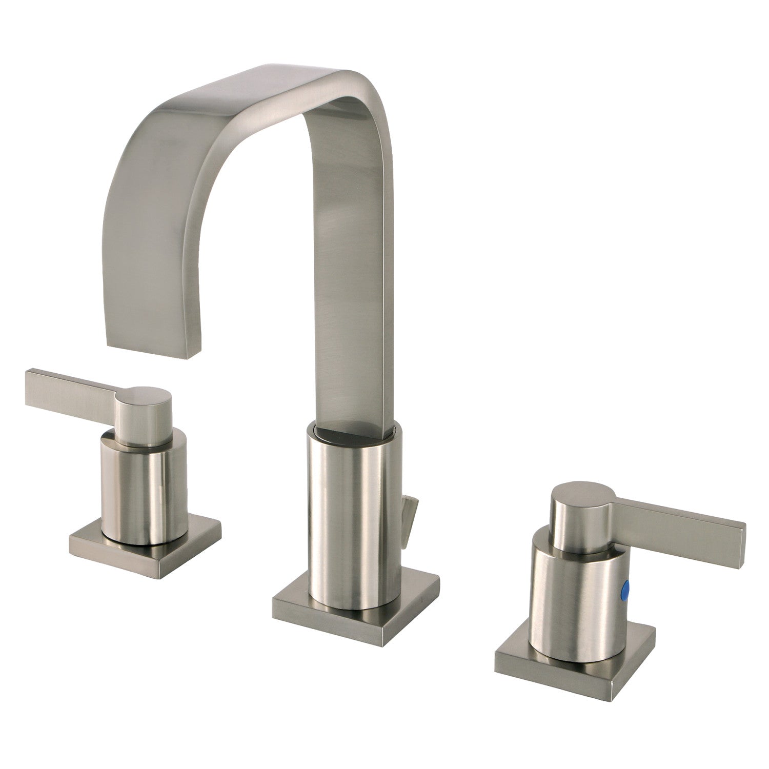 Kingston Sona FSC8968NDL - NuvoFusion Two-Handle 3-Hole Deck Mount Widespread Bathroom Faucet with Pop-Up Drain, Brushed Nickel
