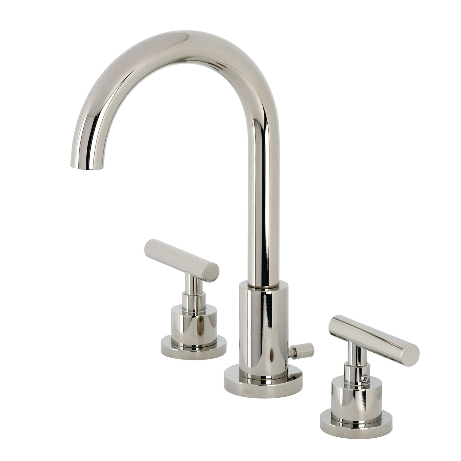 Kingston Sona FSC8929CML - Robinet de salle de bains à deux poignées 3 trous avec couvercle en laiton, nickel poli