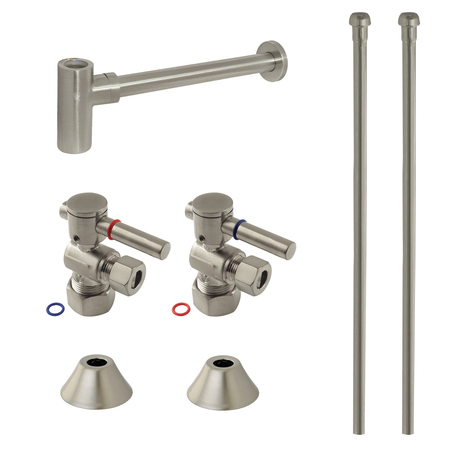 Kingston Sona CC53308DLLKB30 - Trimscape Modern Plumbing Sink Trim Kit with Bottle Trap, Brushed Nickel