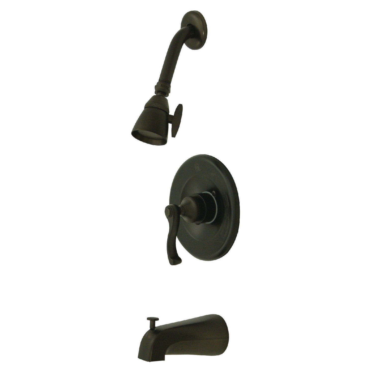Kingston Tulare KB8635FL - Robinet de baignoire et de douche équilibré à une poignée Royale, bronze à l'huile
