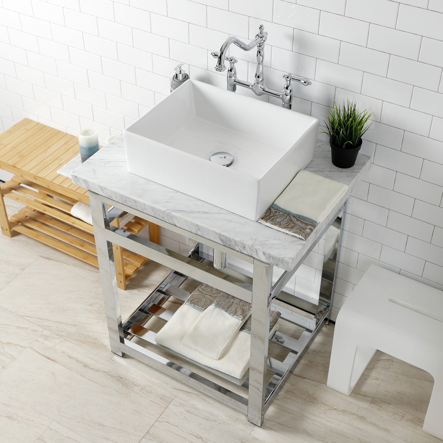 Kingston Sona CC53301DLTRMK1 - Trimscape Modern Plumbing Sink Trim Kit with Bottle Trap and Drain (No Overflow), Polished Chrome