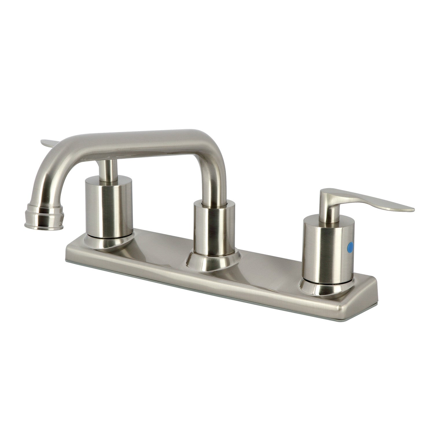 Kingston Tulare FB2138SVL - Serena Robinet de cuisine à deux poignées 2 trous 8", Nickel brossé