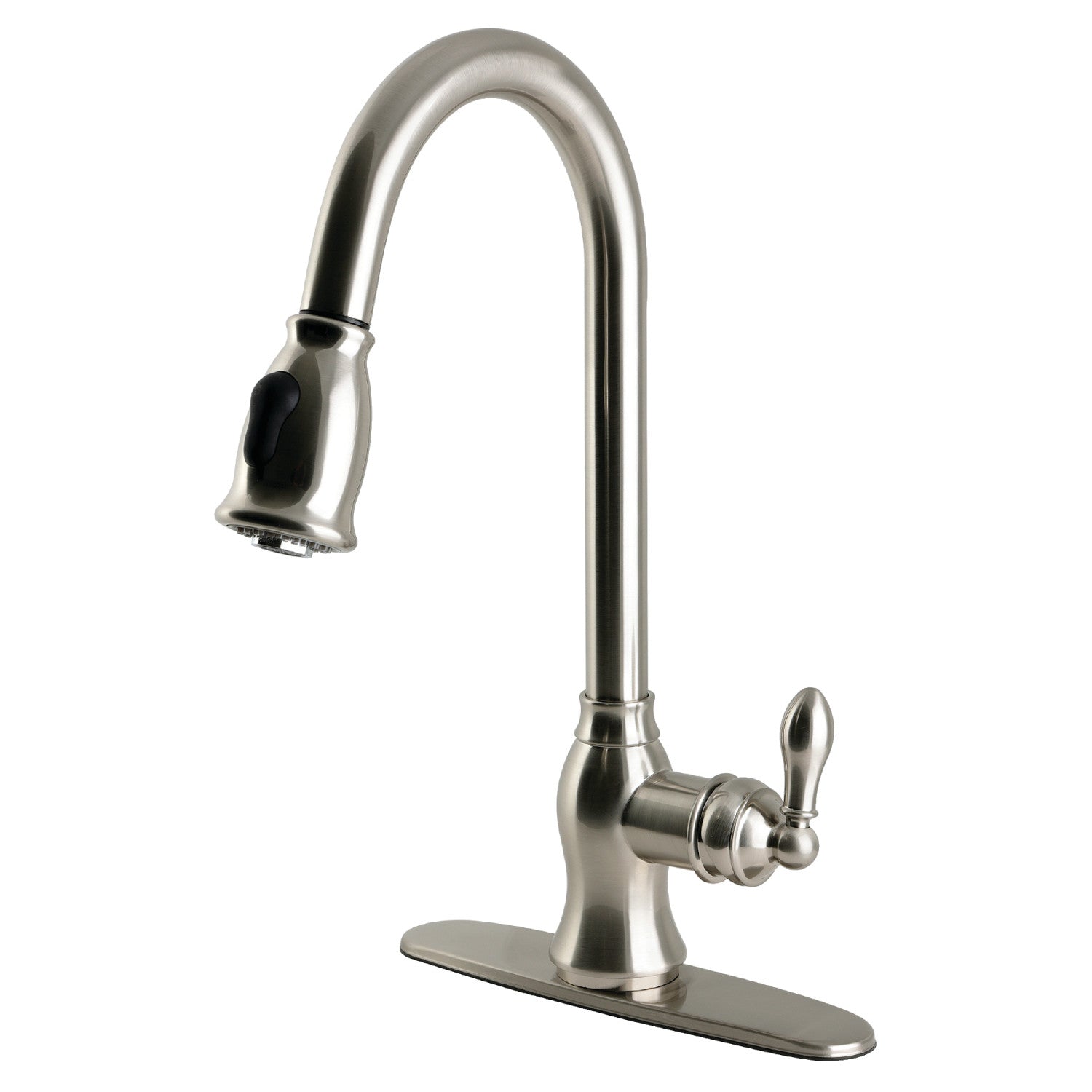 Kingston Heirloom GSY7778ACL - American Classic Single-Handle Pull-Down Kitchen Faucet, Brushed Nickel