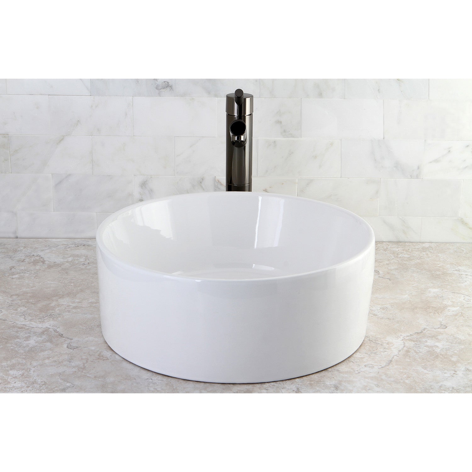 Kingston Sona EV3103 - Park 15-3/4 Inch Ceramic Round Vessel Sink, White
