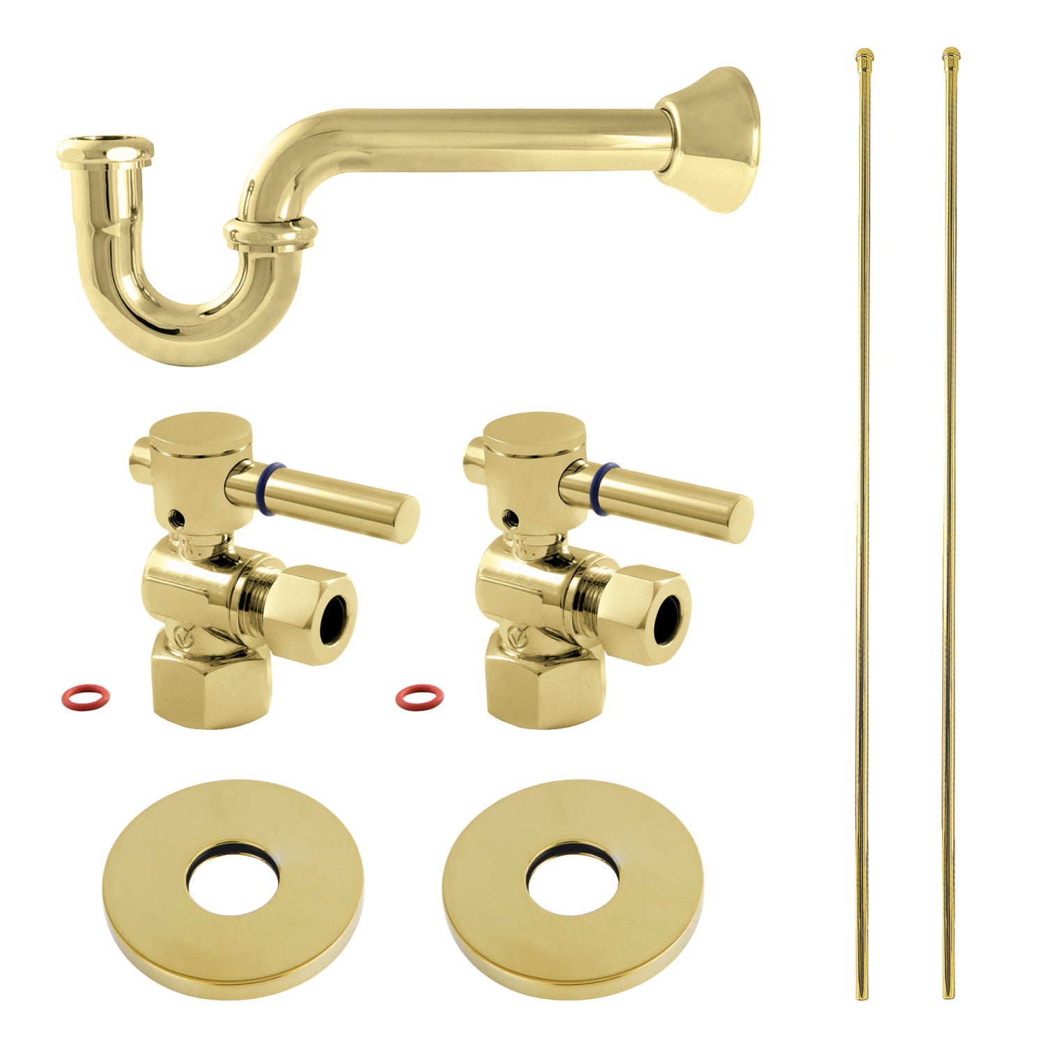 Kingston Tulare KPK402 - Concord Modern Plumbing Sink Trim Kit with P-Trap, Polished Brass