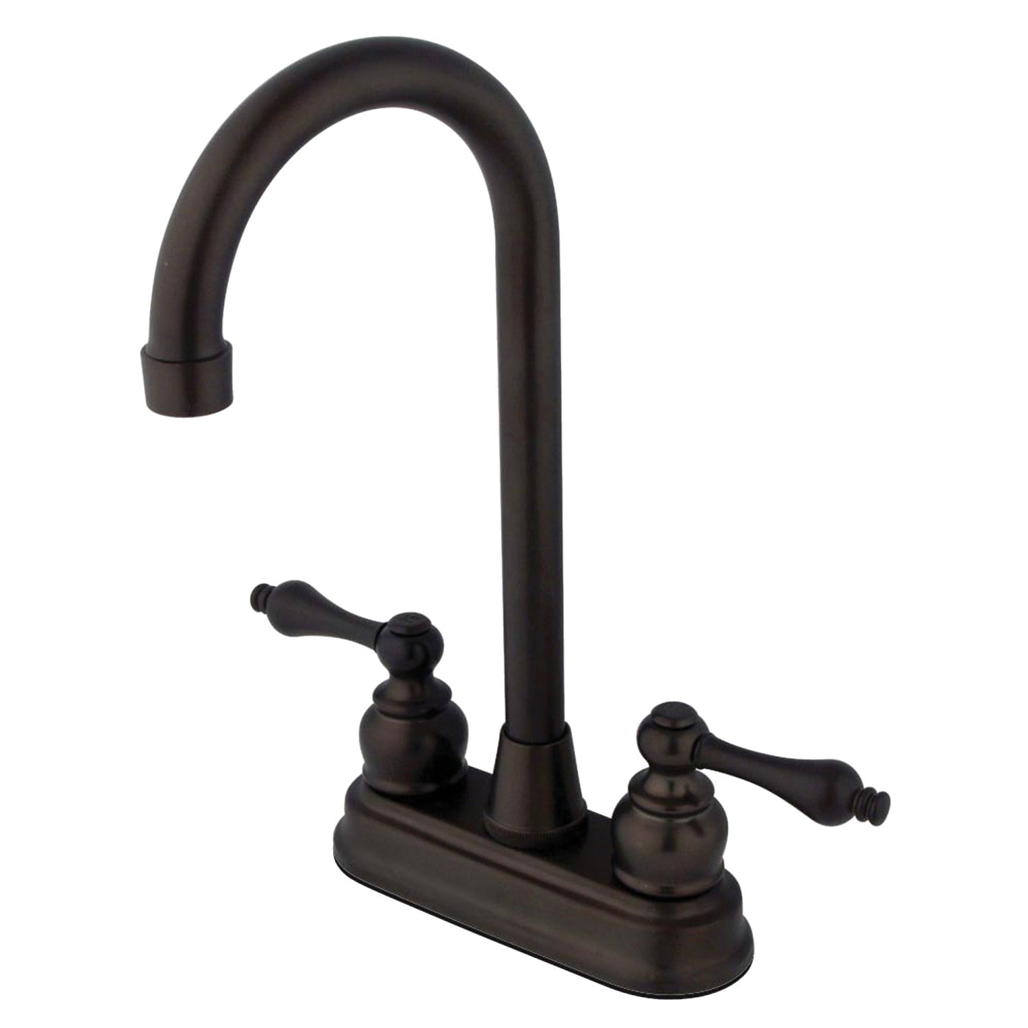 Kingston Tulare KB495AL - Robinet de bar à deux poignées victorienne 2 trous, bronze frotté à l'huile