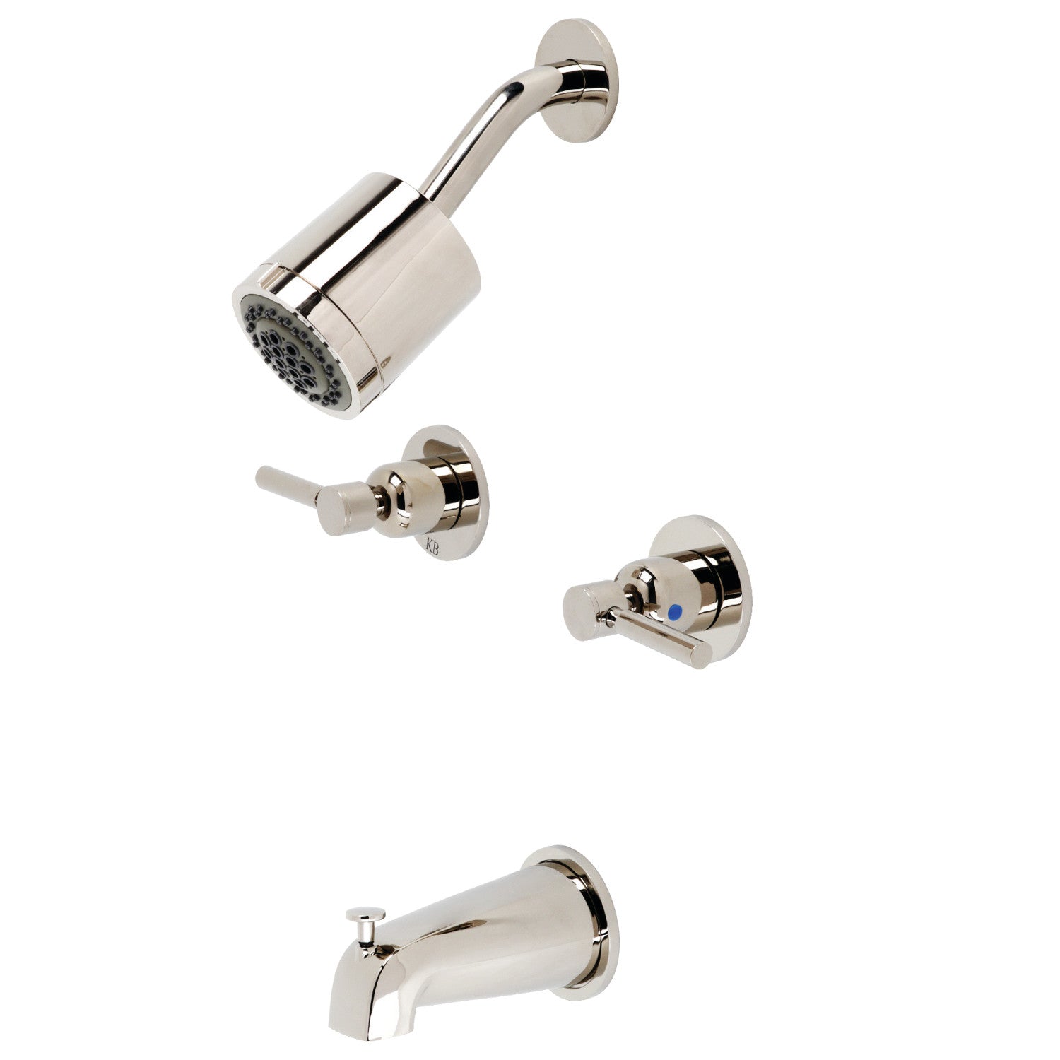 Kingston Sona KBX8146DL - Robinet de baignoire et de douche à double poignée Concord, nickel poli