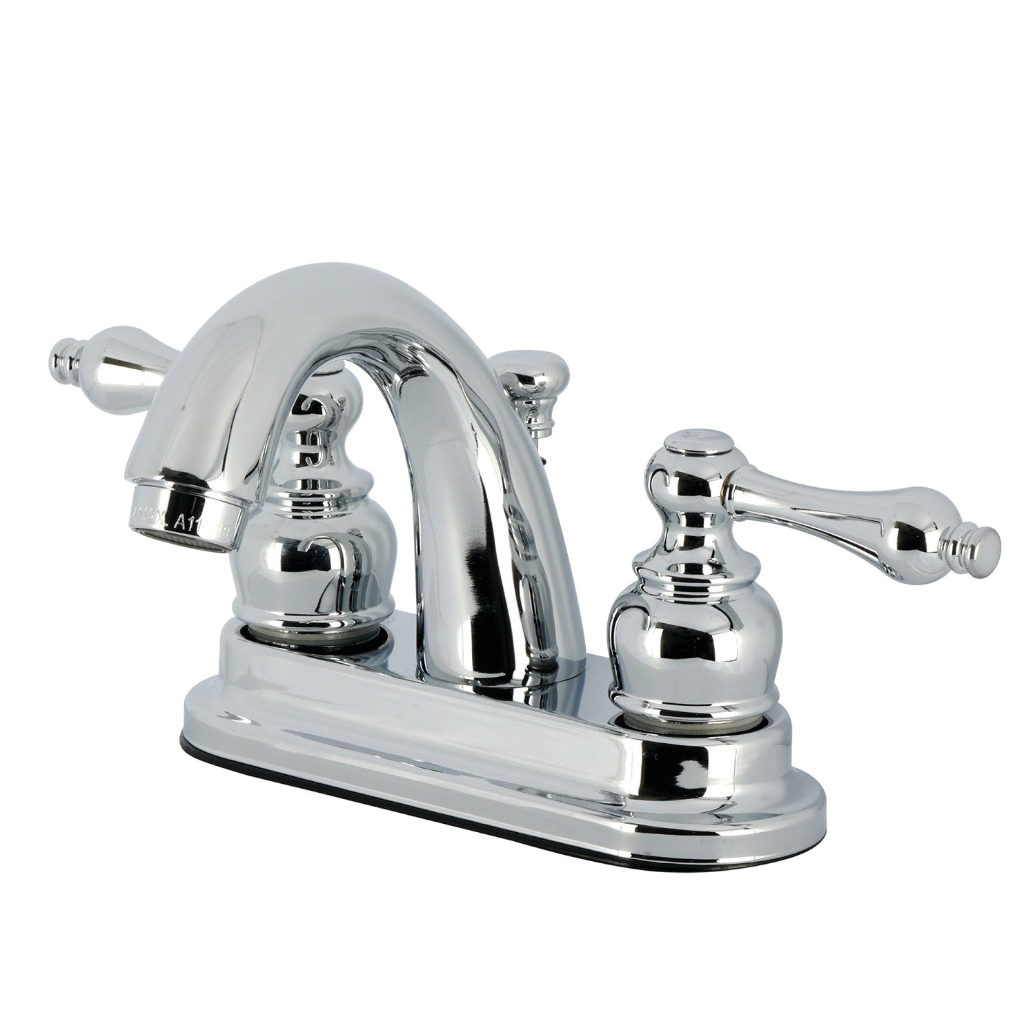 Kingston Heirloom GKB5611AL - Robinet de salle de bains à double poignée de restauration 3 trous montage sur plage 4-Inch Centerset avec drain à tirette, chrome poli