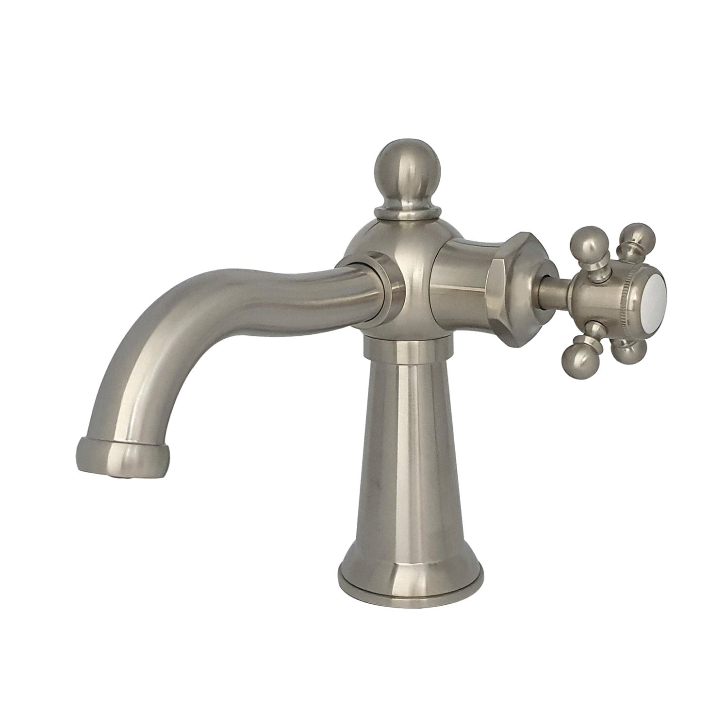 Kingston Heirloom KS154BXBN - Robinet de salle de bain à une poignée nautique 1 trou avec bonde à tirette, nickel brossé