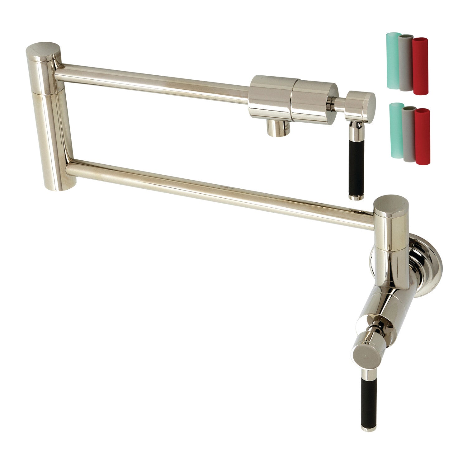Kingston Sona KS4106DKL - Robinet de remplissage de pot de montage mural Kaiser 1 trou, nickel poli