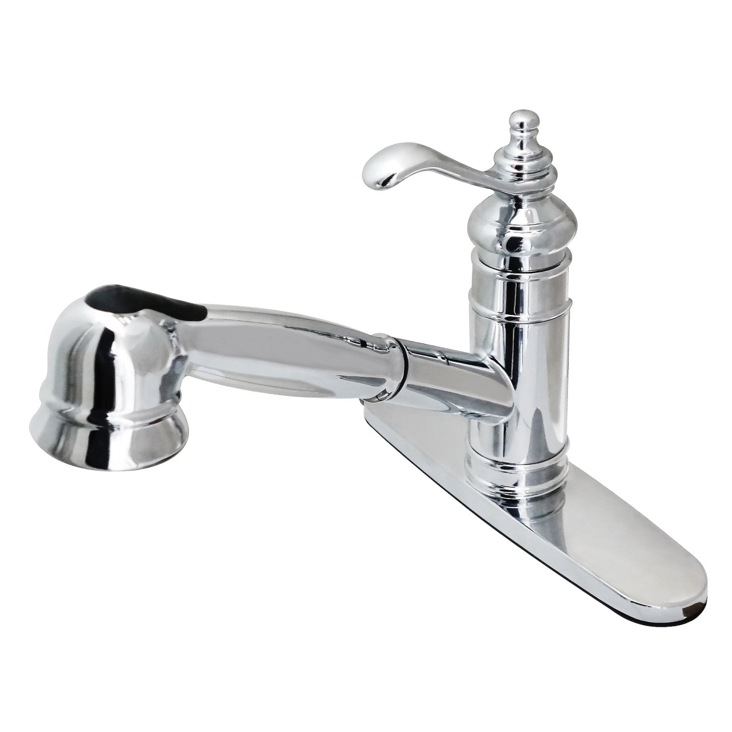 Kingston Heirloom GSC7571TL - Templeton monomanche 1-or-3 Trou montage sur plage extractible Pulvérisateur Robinet de cuisine, Chrome poli