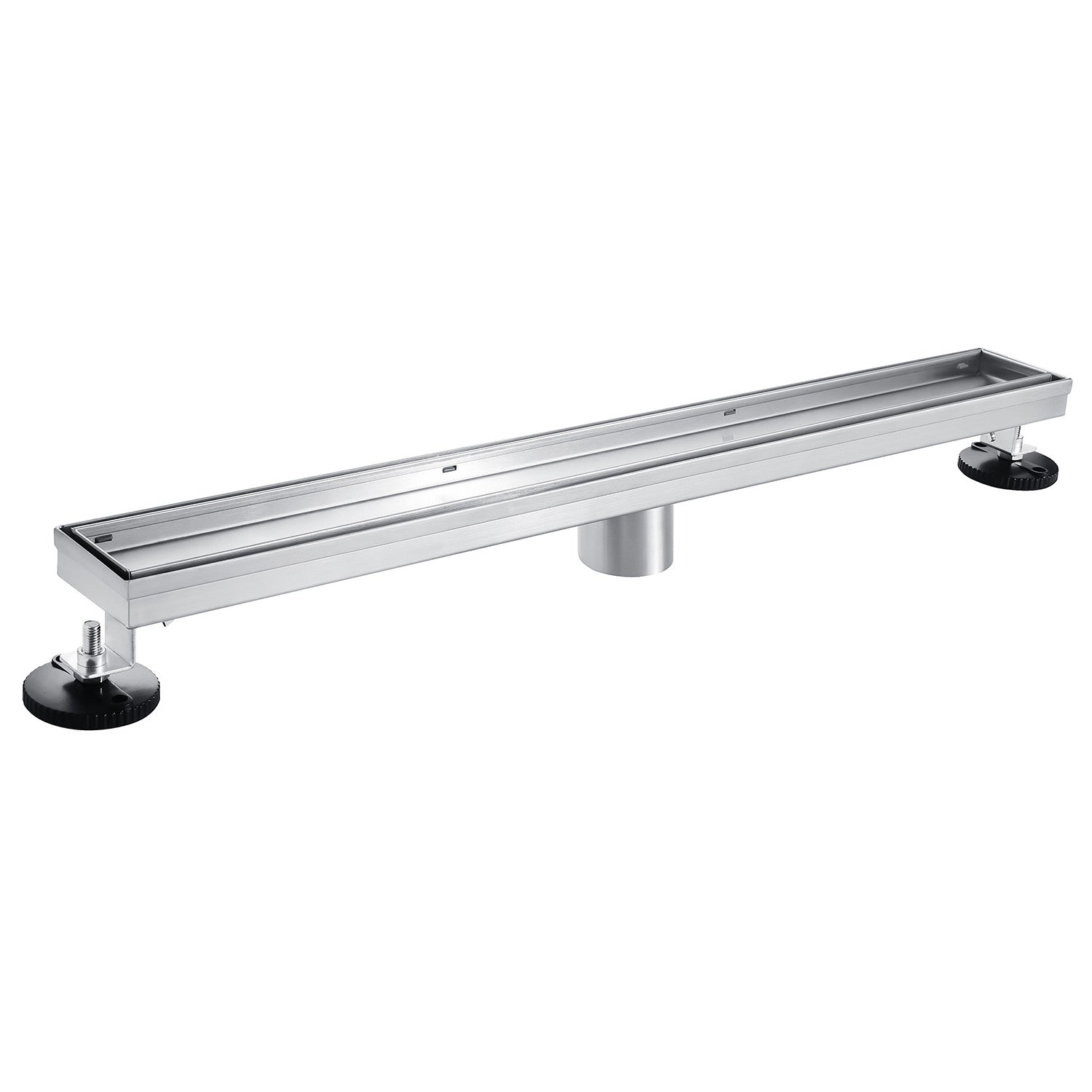 Kingston Watercourse BSF3221 32-Inch Stainless Steel Linear Shower Drain with Reversible Tile Insert and Flat Grate, Polished Chrome