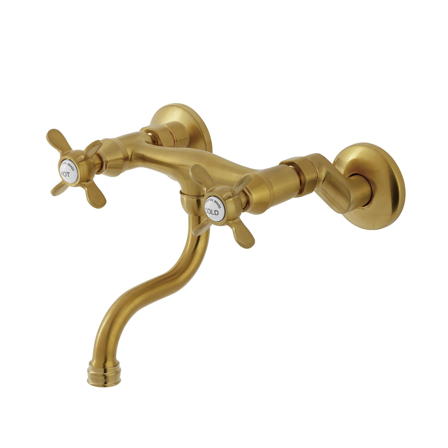 Kingston Heirloom KS2117BEX - Essex Double-Handle 2 trous Robinet de salle de bains mural, laiton brossé