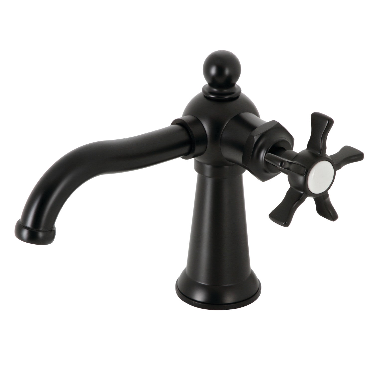 Kingston Heirloom KS3540NX - Robinet de salle de bain à une poignée Hamilton 1 trou avec bonde à tirette, noir mat
