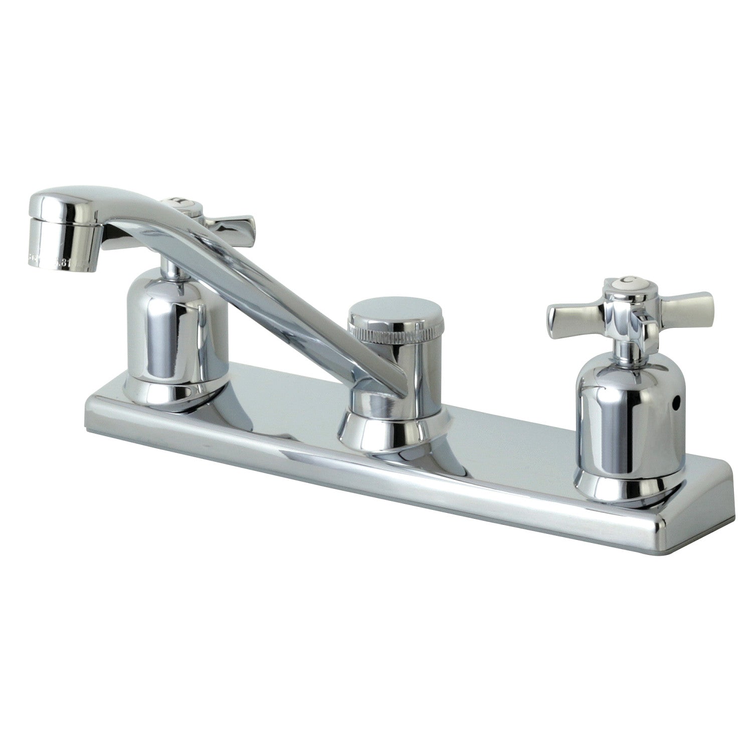 Kingston Tulare FB121ZX - Robinet de cuisine central à deux poignées Millennium 2 trous 8, chrome poli