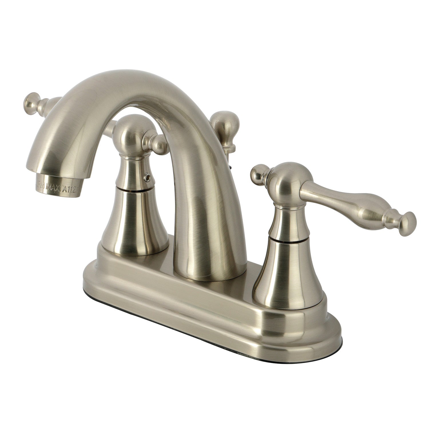 Kingston Heirloom KS7618NL - Normandy Double-Handle 3 trous montage sur plage 4-Inch Centerset Robinet de salle de bain avec laiton à tirette, Nickel brossé
