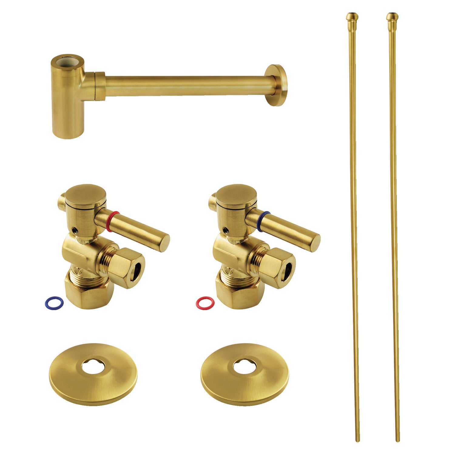 Kingston Sona CC53307DLLKB40 - Trimscape Modern Plumbing Sink Trim Kit with Bottle Trap, Brushed Brass