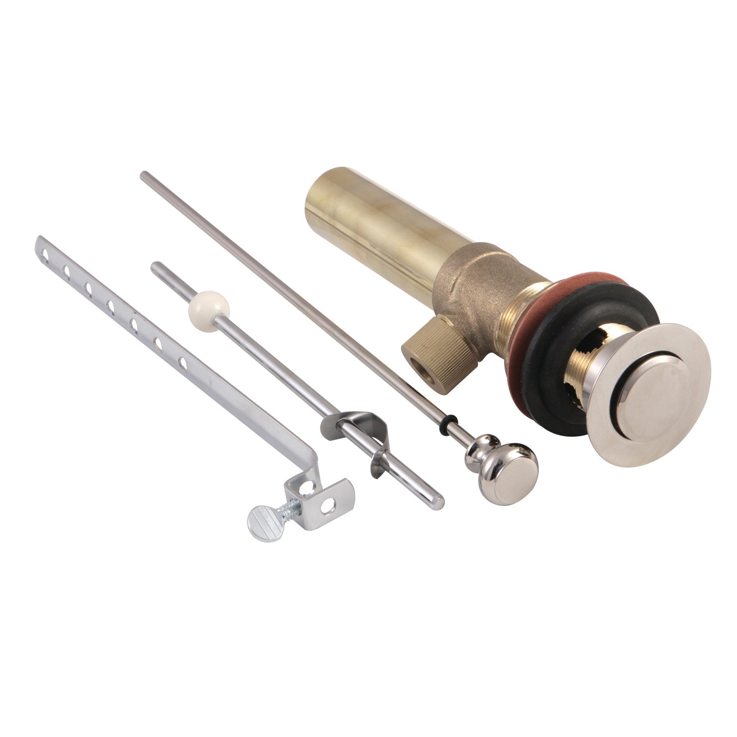 Kingston Trimscape KB2006 Brass Pop-Up Bathroom Sink Drain with Overflow, 22 Gauge, Polished Nickel