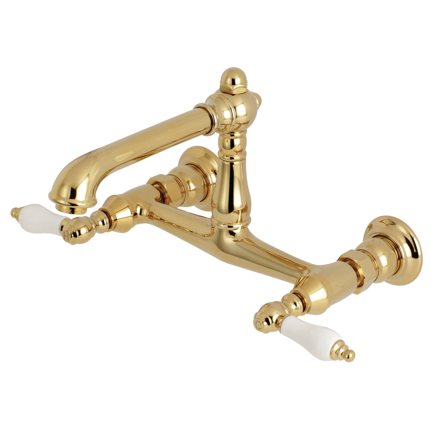 Kingston Heirloom KS7242PL - Robinet de salle de bains à double poignée de pays anglais 2 trous, laiton poli