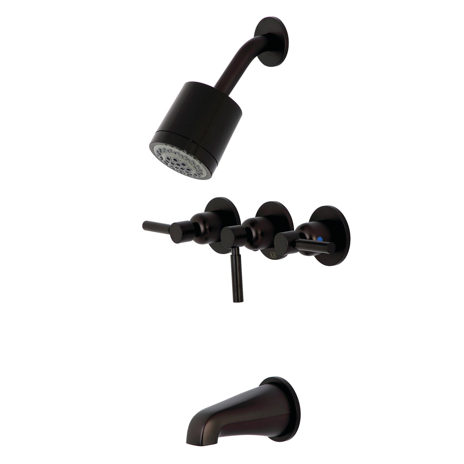 Kingston Sona KBX8135DL - Robinet de baignoire et de douche à triple poignée Concord, bronze huilé