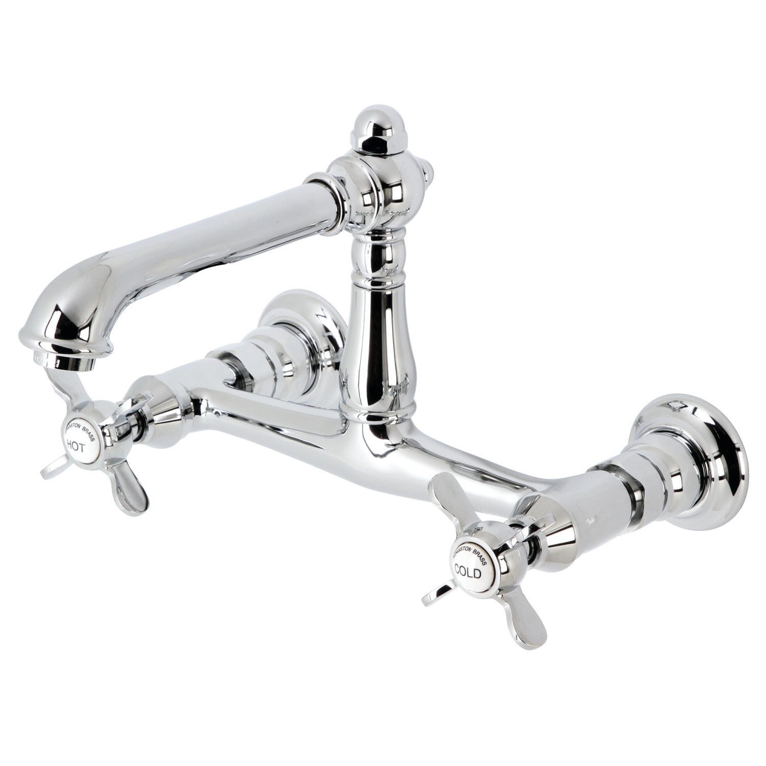 Kingston Heirloom KS7241BEX - Essex Double-Handle 2 trous Robinet de salle de bains mural, chrome poli
