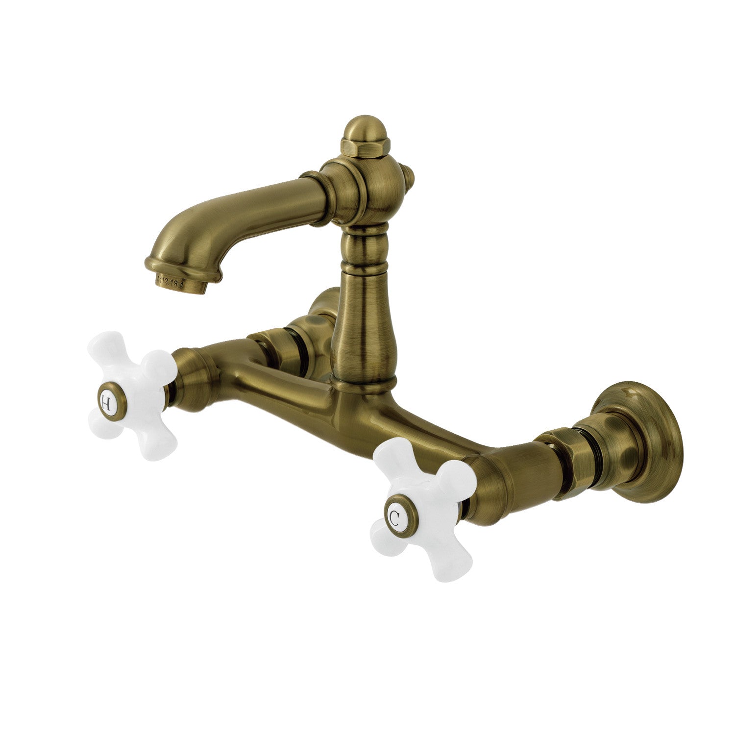 Kingston Heirloom KS7253PX - Robinet de salle de bain double poignée de pays anglais 2 trous, laiton antique