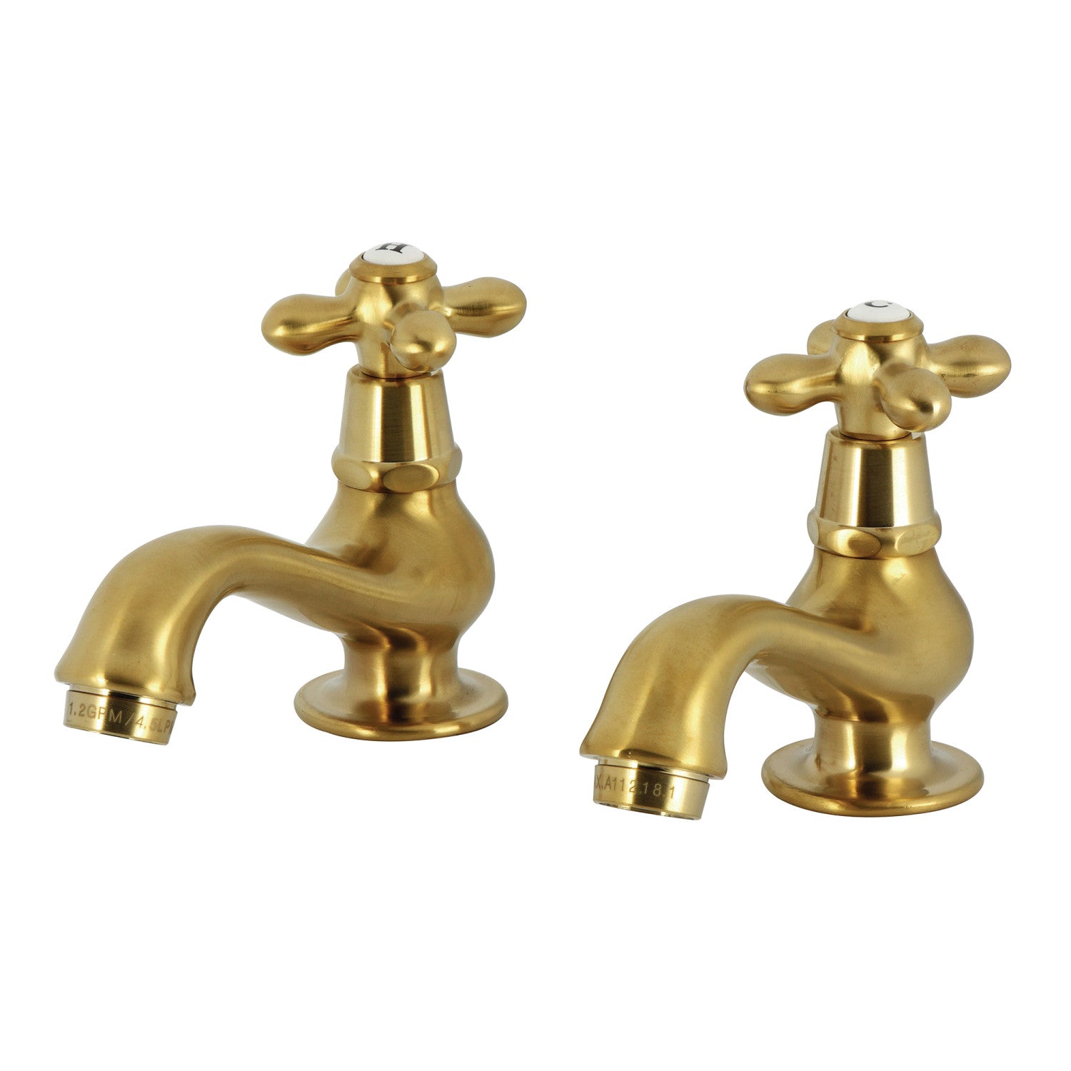 Kingston Heirloom KS1107AX - Robinet de robinet de lavabo Heritage à deux poignées, laiton brossé