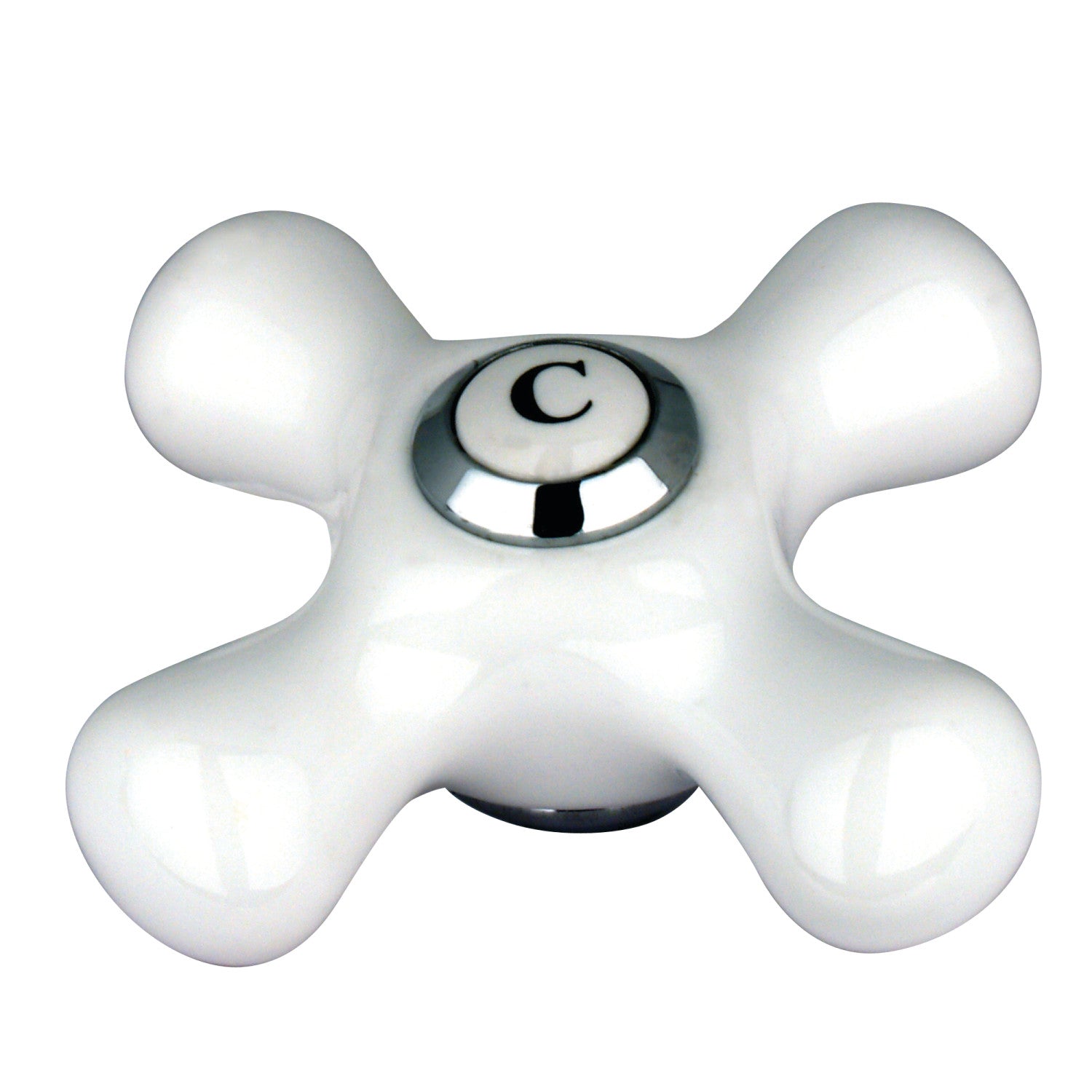 Kingston KSH1161PXC Porcelain Cross Handle (Cold Side), Polished Chrome