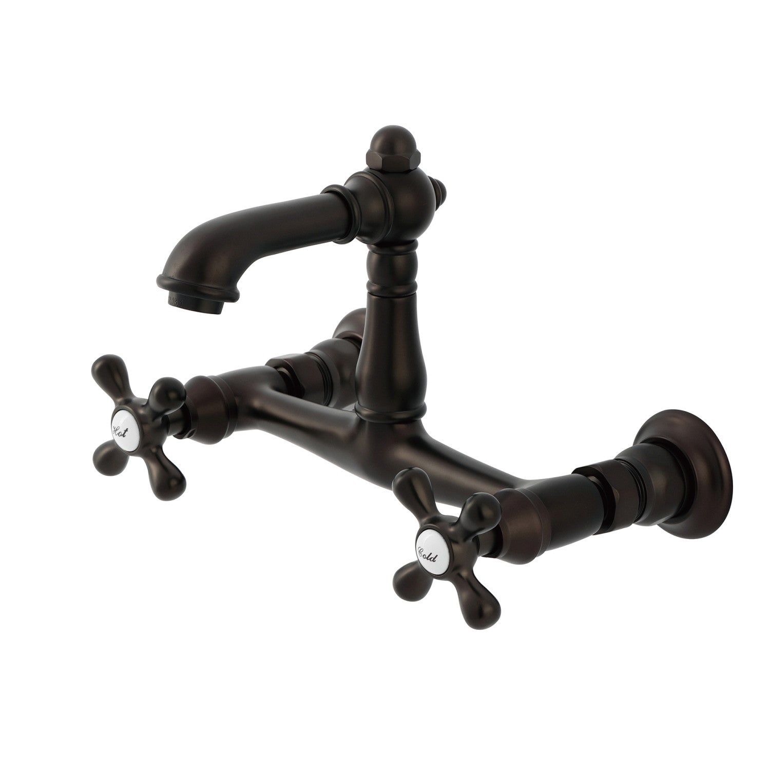 Kingston Heirloom KS7255AX - Robinet de salle de bain double poignée de pays anglais 2 trous, bronze frotté à l'huile