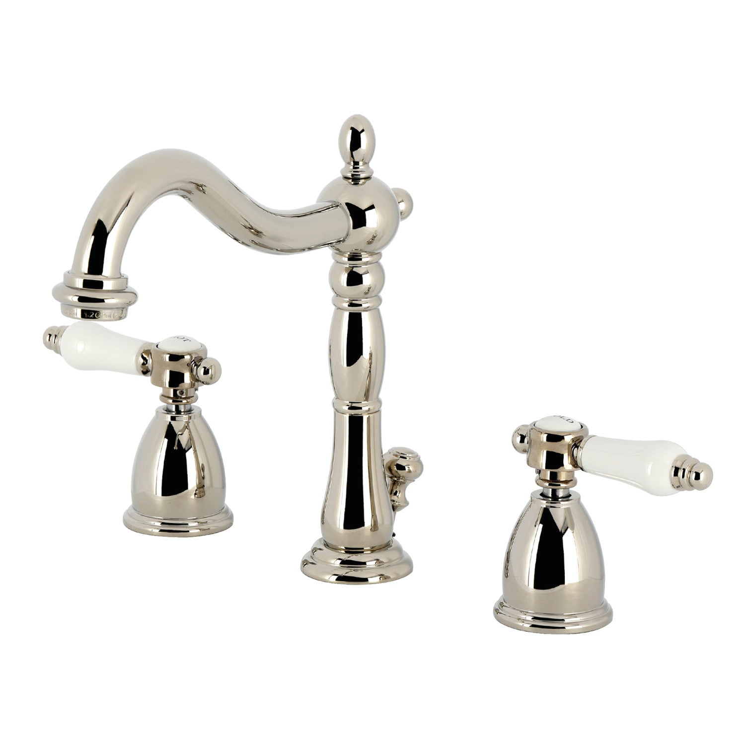 Kingston Heirloom KB1976BPL - Robinet de salle de bain Bel-Air avec à tirette en laiton, nickel poli