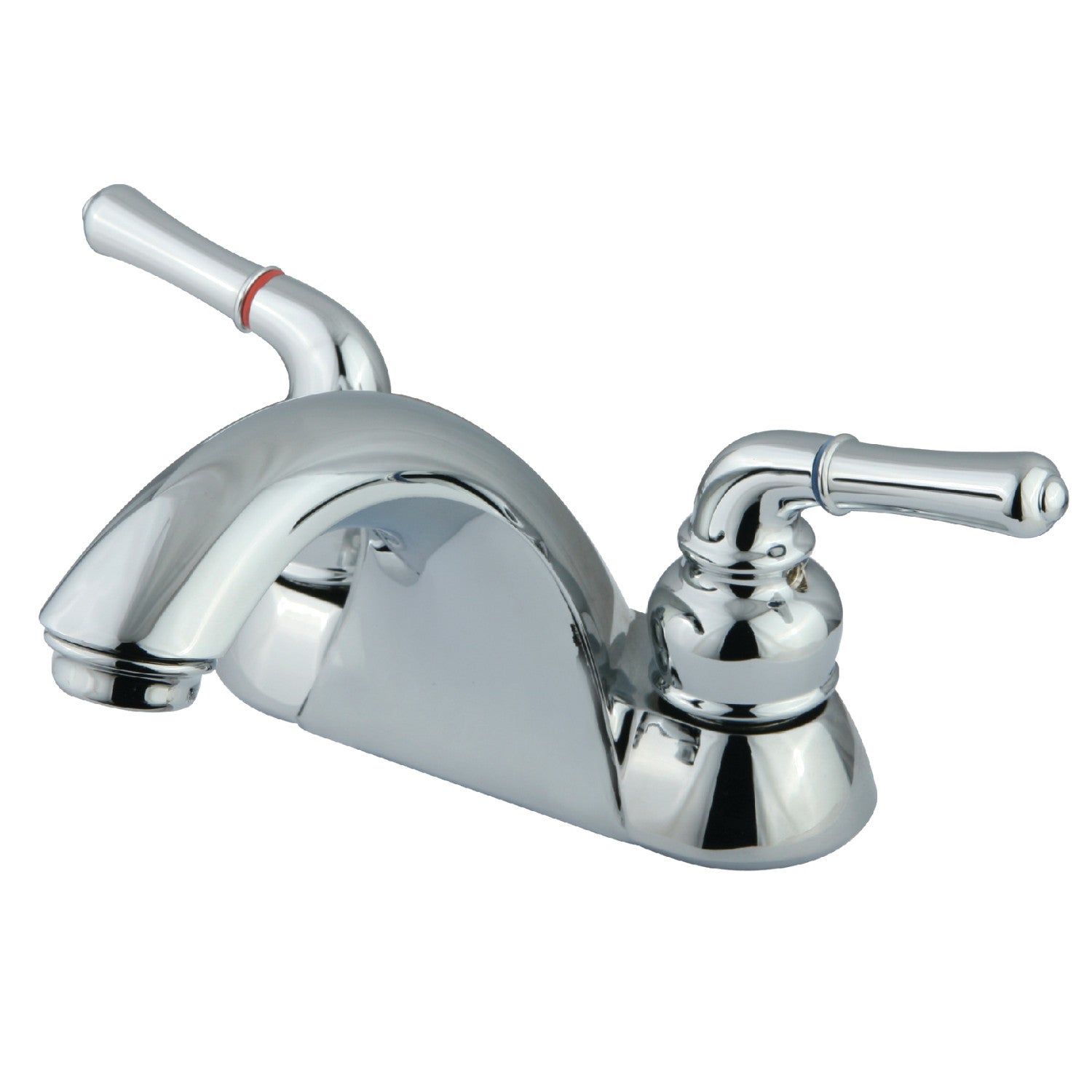 Kingston Heirloom KB2621LP - Naples Double-Handle 3 trous montage sur plage 4-Inch Centerset Robinet de salle de bains, poli Chrome