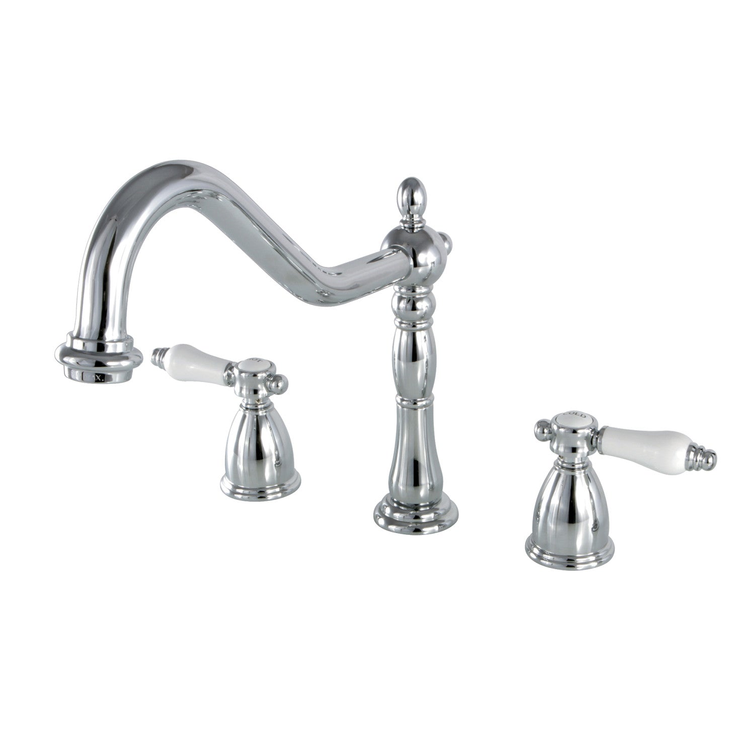 Kingston Heirloom KB1791BPLLS - Robinet de cuisine à double poignée Bel-Air, chrome poli