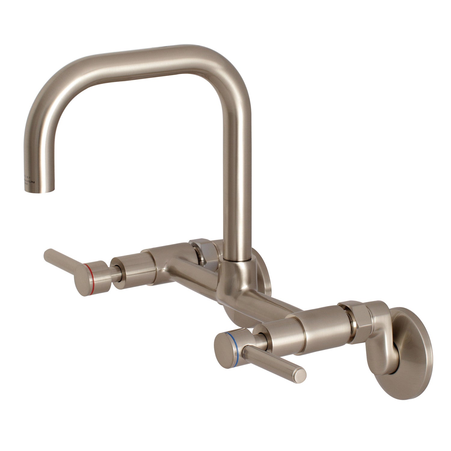 Kingston Sona KS813SN - Concord Two-Handle 2-Hole Wall Mount Bridge Kitchen Faucet, Brushed Nickel