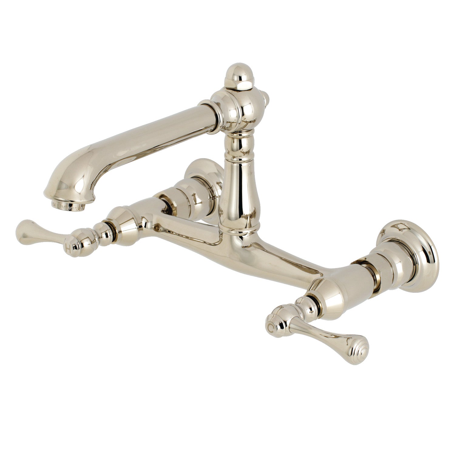 Kingston Heirloom KS7246BL - Robinet de salle de bain double poignée de pays anglais 2 trous, nickel poli