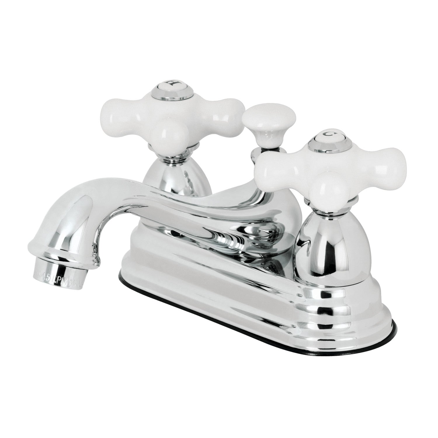 Kingston Heirloom KS3601PX - Robinet de salle de bains à double poignée de restauration 3 trous montage sur plage 4-Inch Centerset avec laiton à tirette, chrome poli