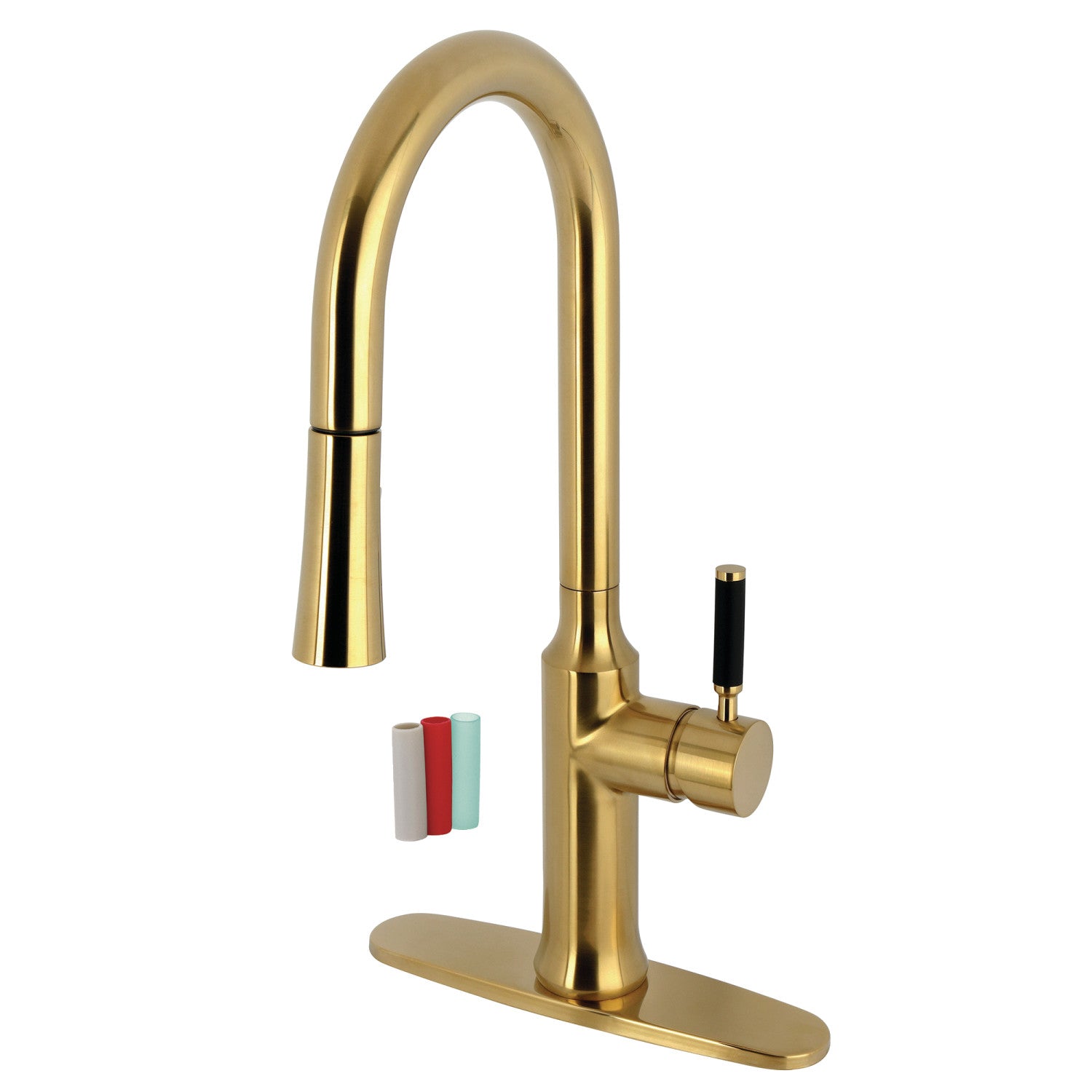 Kingston Sona LS2723DKL - Robinet de cuisine à une poignée Kaiser, laiton brossé