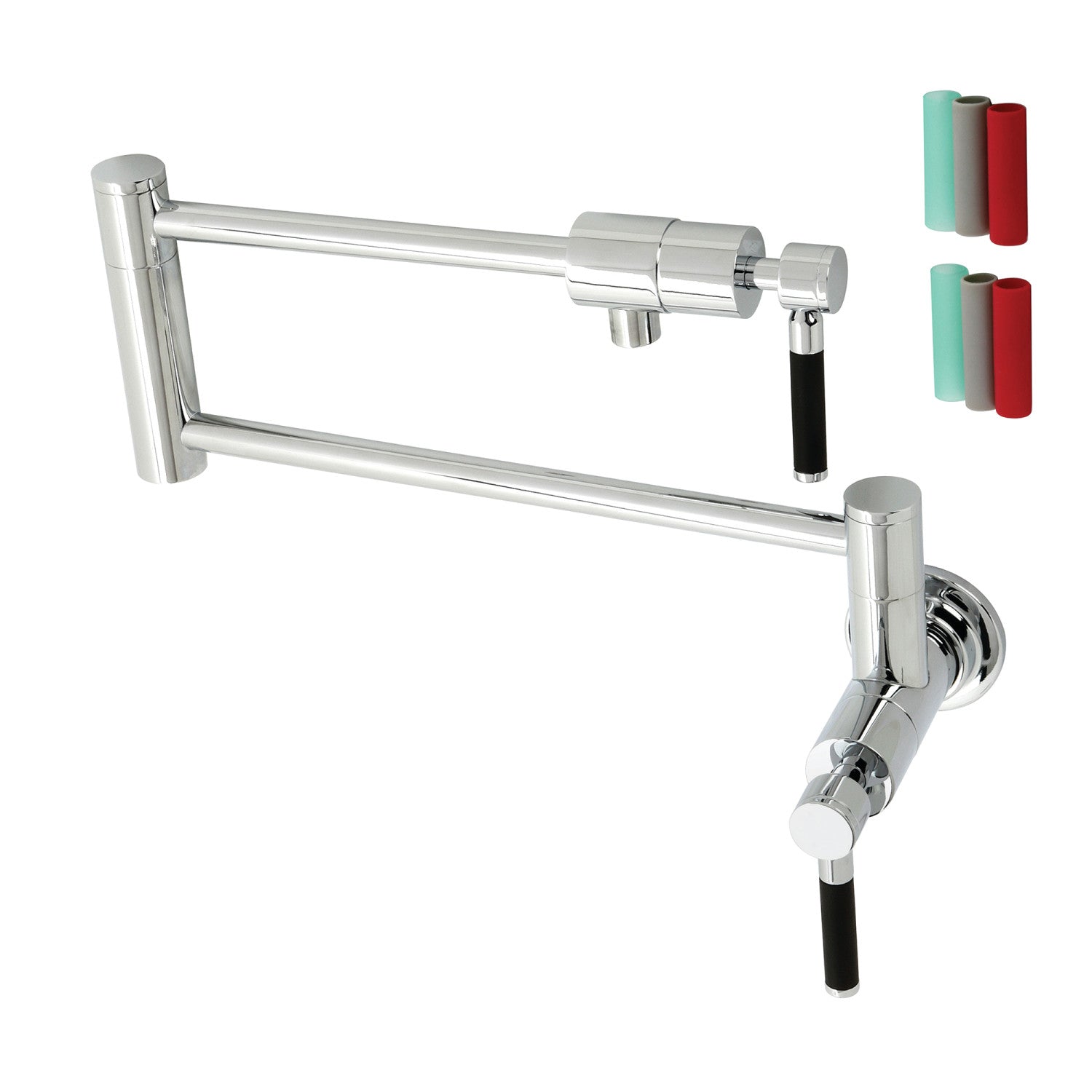 Kingston Sona KS4101DKL - Robinet de remplissage de pot de montage mural Kaiser 1 trou, chrome poli